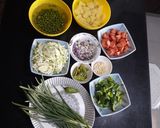 A picture of step 1 of Chinese vegetable rice (Chinese pulao).
