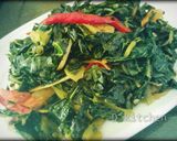 Foto langkah ke 6 dari resep Tumis Daun Pepaya Ebi (No Pahit).