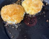 Une image de l'étape 3 de Burgers de mozzarella panées et ses potatoes cuites à l’air fryer.