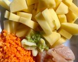 Foto langkah ke 1 dari resep Mpasi 8 bulan(kentang wortel kukus, ayam).