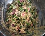 A picture of step 5 of Masala milk tea with spring onion pakoda.