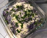 Une image de l'étape 17 de Gratin de pommes de terre vitelotte et chou blanc au parmesan,oignon de roscoff et curry.