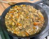 Une image de l'étape 14 de Pois chiches aux champignons et poulet épicé.
