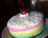 Foto langkah ke 4 dari resep Cake kukus rainbow keju simple.
