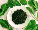 A picture of step 4 of Bengali style Shorshe Saag / Mustard Greens.