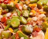 A picture of step 5 of Okra with Bacon 🥓.