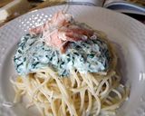 Foto del paso 4 de la receta: Spaguettis con salmón y espinacas