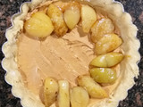 Tarta de ricota, duraznos y mantequilla de maní