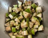A picture of step 2 of Khandeshi Special green brinjals bhaji,with Ghadichi Poli (Lunch)recipe.