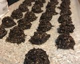 A picture of step 8 of Peanut Butter, Coconut and Chocolate NO BAKE Cookies.
