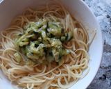 A picture of step 5 of Carbonara Guanciale e Zucchine |Courgettes and Bacon Carbonara Recipe.