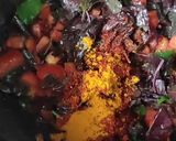 A picture of step 2 of Lal saag tomato curry.