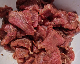 A picture of step 1 of Beef with Celery.