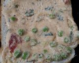 A picture of step 1 of Suji peas toast.