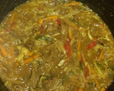 A picture of step 6 of Beef and cabbage sauce (my version).