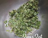A picture of step 1 of Drumstick Leaves Parathas.