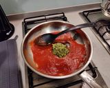 Une image de l'étape 2 de Pates Burrata / Pesto / Tomato.