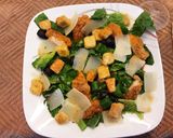 A picture of step 6 of Crispy Chicken Caesar Salad.