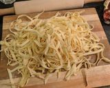 A picture of step 1 of Chorizo Pasta.
