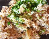 A picture of step 4 of Perkedel (potato chicken meat ball).