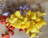 Glazed salmon with thai style mango and strawberry salsa recipe step 1 photo