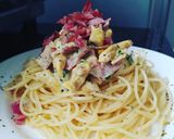 Foto del paso 4 de la receta: Pasta Carbonara de Pollo Fácil en Casa