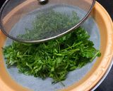 A picture of step 1 of Kothimbir Vadi (Cilantro Snack).