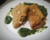 A picture of step 5 of Ragi besan pan cake.