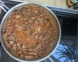 Une image de l'étape 8 de Pâtes bolognaise aux aubergines.