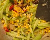 Foto langkah ke 3 dari resep Tumis Labu Siam Jagung Kacang Panjang.