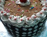 A picture of step 9 of Polka Dot Chocolate Icing cake.