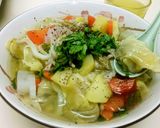 Hình bước làm 4 của món Hoành thánh soup