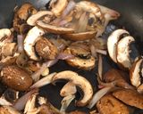A picture of step 4 of Pork tenderloin with mushroom, shallot and tarragon sauce.