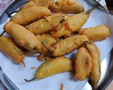 A picture of step 5 of Potato Stuffed Chilli Pakoda.