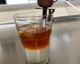 A picture of step 5 of 2 color separated Milk Tea.