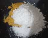 A picture of step 3 of Besan laddu.