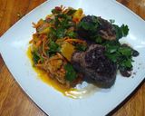 Foto del paso 11 de la receta: Lomo de cerdo en blueberry y ensalada de frutas y verduras