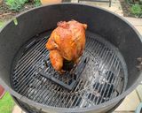 A picture of step 3 of Beer can Chicken on the Braai.