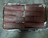 Foto del paso 1 de la receta: Rollitos de jamón cocido con beicon y mozzarella