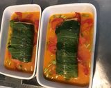 Une image de l'étape 9 de Pavés de saumon frais à l ail des ours,tomate rose et bouillon maison.