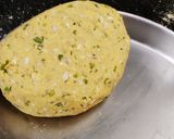 A picture of step 2 of Makke ki roti with veggies.