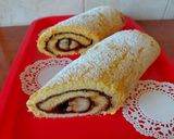 Pudingporos piskóta Nutella és banán töltelékkel recept fázis 3 fotója
