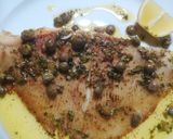 A picture of step 9 of Skate wing with a brown butter and caper sauce.
