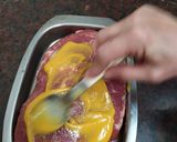 A picture of step 2 of Pork Shoulder with Mustard, Spiced Plums, and Orange Sweet Potato Mash.