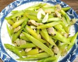 蒜炒蘆筍文蛤的食譜步驟3照片