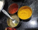 A picture of step 5 of Moong pulav.
