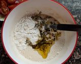 A picture of step 3 of Tomato and basil focaccia bread.