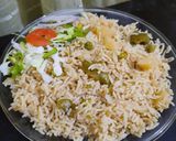 A picture of step 4 of Vegetable Rice.