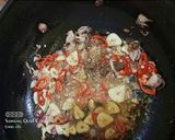 Foto langkah ke 3 dari resep Tumis bunga pepaya,daging dan teri ngk pahit.