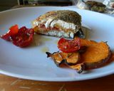 Foto del passaggio 8 della ricetta Spigola d'autunno con zucca e gamberetti